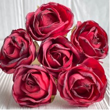 Винтажная роза, 3,5 см, красная, упаковка 42 шт.