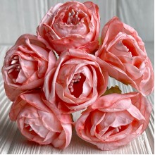 Винтажная роза с тичинками, 3,5 см, темно-персиковая, упаковка 42 шт.