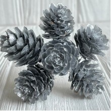 Веточка хмели, 2,5х12 см, серебро, упаковка 60 шт.