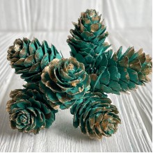 Веточка хмели, 2,5х12 см, изумрудный, упаковка 60 шт.