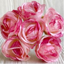 Мраморная роза, 4,5 см, бело-малиновая, упаковка 42 шт. Мраморная роза, 4,5 см, бело-малиновая, упаковка 42 шт.