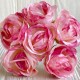 Мраморная роза, 4,5 см, бело-малиновая, упаковка 42 шт.