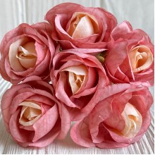 Мраморная роза, 4,5 см, коралловая, упаковка 42 шт. Мраморная роза, 4,5 см, коралловая, упаковка 42 шт.