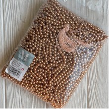 Жемчуг на нити Vip, 8 мм, бежево-золотой, упаковка 500 г