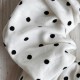Скранч трикотаж горох, 12 см, білий в чорний горох, шт.