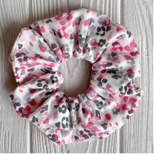 Скранч турецкий трикотаж, 12 см, белый с малиново-серым леопардом, шт. Скранч турецкий трикотаж, 12 см, белый с малиново-серым леопардом, шт.