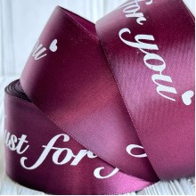 Атлас 4 см, Just for you, вишневый, рулон 18 м