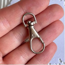 Карабин, 37х17 мм, серебро, шт.