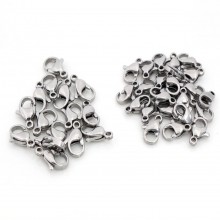 Карабин маленький, 12х6 мм, серебро, шт.