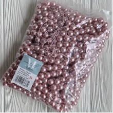 Жемчуг на нити Vip, 12 мм, пыльная роза, упаковка 500 г