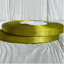 Атлас 0,6 см, яскраво-оливковий, рулон 33 м