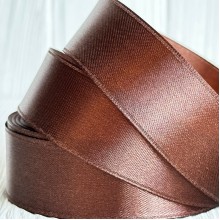 Атлас 2,5 см, молочный шоколад, рулон 33 м