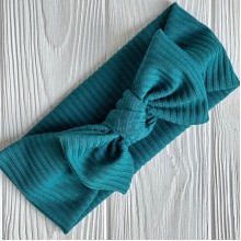 Повязка мустанг (широкая полоска) с бантом, 20х9 см, изумрудный, шт.