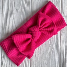 Повязка мустанг (широкая полоска) с бантом, 20х9 см, малиновый, шт.
