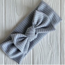 Повязка мустанг (широкая полоска) с бантом, 20х9 см, серый, шт.