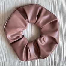 Скранч экокожа, 12 см, мокко, шт.