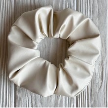 Скранч экокожа, 12 см, айвори, шт.