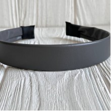 Обруч из экокожи, 2,5 см, графитовый, шт.