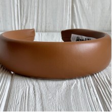 Обруч из экокожи обьемный, 4 см, карамельный, шт.