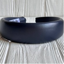 Обруч из экокожи обьемный, 4 см, сапфировый, шт.