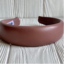 Обруч из экокожи обьемный, 4 см, мокко, шт.