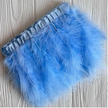 Тесьма с лебединых перьев, 15 см, небесно-голубая, рулон 2 м