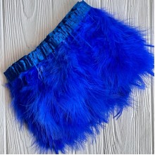 Тесьма с лебединых перьев, 15 см, темно-синяя, рулон 2 м