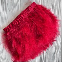 Тесьма с лебединых перьев, 15 см, бургунді, рулон 2 м