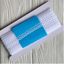 Кружево вязане (А011), 1 см, біле, рулон 13 м