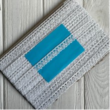 Кружево вязаное (D30086 / А069), 1,3 см, белое, рулон 13 м