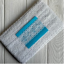 Кружево вязаное (D30087 / 5010В), 4 см, белое, рулон 13 м