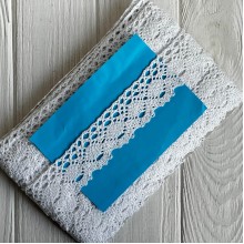 Кружево вязаное (D30096 / S1009), 4,2 см, белое, рулон 13 м