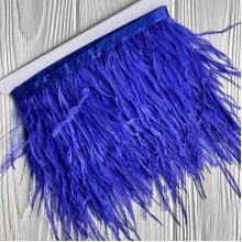 Тесьма из страусиных перьев, 10-15 см, индиго, рулон 2 м Тесьма из страусиных перьев, 10-15 см, индиго, рулон 2 м