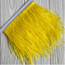 Тесьма из страусиных перьев, 10-15 см, желтая, рулон 2 м Тесьма из страусиных перьев, 10-15 см, желтая, рулон 2 м