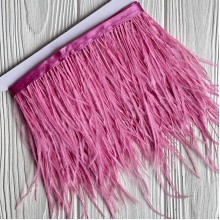 Тесьма из страусиных перьев, 10-15 см, джеральдин, рулон 2 м Тесьма из страусиных перьев, 10-15 см, джеральдин, рулон 2 м