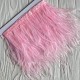 Тесьма из страусиных перьев, 10-15 см, светло-розовая, рулон 2 м
