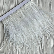 Тесьма из страусиных перьев, 10-15 см, айвори, рулон 2 м Тесьма из страусиных перьев, 10-15 см, айвори, рулон 2 м