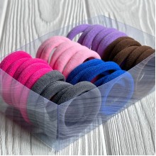 Набор резинок велюрчик, 4 см, малиново-серо-синий, упаковка 30 шт.