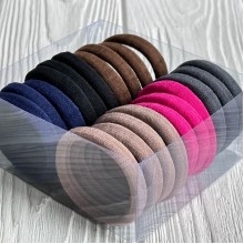 Набор резинок велюрчик, 5 см, бежево-малиново-серый, упаковка 20 шт.