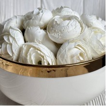 Бутон ранункулюса (пластиковая основа), 4 см, айвори, упаковка 25 шт.