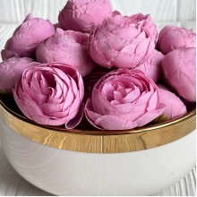 Бутон ранункулюса (пластиковая основа), 4 см, розово-сиреневый, упаковка 25 шт.