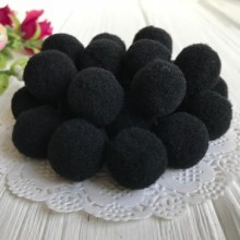 Помпоны бархатные, 1 см, черные, упаковка 2000 шт. Помпоны бархатные, 1 см, черные, упаковка 2000 шт.