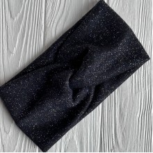 Повязка ангора люрекс, 11х22 см, черный, шт.