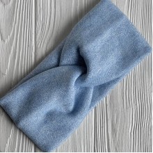 Повязка ангора люрекс, 11х22 см, голубой, шт.