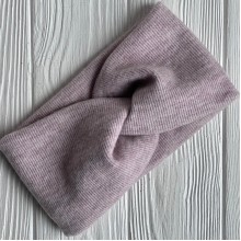 Повязка ангора рубчик New, 11х21 см, бежево-розовый меланж, шт.