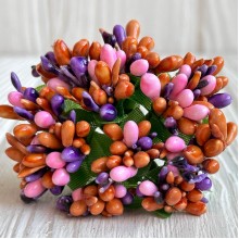 Веточка MIX, оранжево-розово-фиолетовая, упаковка 144 шт.