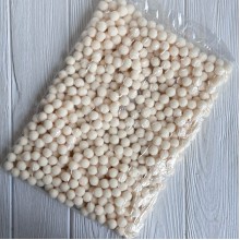 Помпоны бархатные (пастельные), 1,5 см, молочные, упаковка 500 шт.