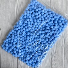 Помпоны бархатные (пастельные), 1,5 см, небесно-голубые, упаковка 500 шт.