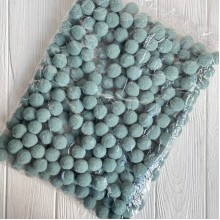 Помпоны бархатные (пастельные), 2,5 см, изумрудно-зеленые, упаковка 250 шт.