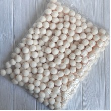 Помпоны бархатные (пастельные), 2,5 см, молочные, упаковка 250 шт.